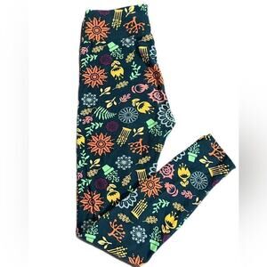 LulaRoe OS Floral Leggings (one size)